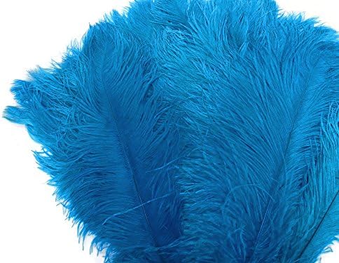 100 Parça-11-13 Turkuaz Mavi Devekuşu Drabs Toptan Vücut Tüyler (Toplu) Centerpiece Kostüm Zanaat Kaynağı / Mehtap Tüy