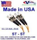 ABD'de Üretilmiştir, 5 Paket - 40 M (st'den st'ye 50/125 Çok Modlu Dubleks) Cam Fiber Optik Kablo PVC Tipi