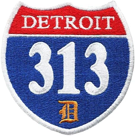 Vintage Tarzı Detroit Şehir 313 Gömlek Yama 8cm-Rozet-Yamalar-70'ler-80'ler-Hip Hop-Rap-Çanta - Şort-Aplike