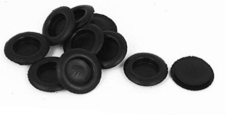 X-DREE 10 adet Siyah Kauçuk Kapalı Kör Körleme Delik Tel Kablo Grommets 20mm(10 piezas de caucho negro cerrado ciego orificio