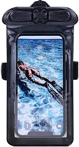 Vaxson Telefon Kılıfı Siyah, Luckylaker Şanslı Balık Bulucu FF918-C ile Uyumlu Su Geçirmez Kılıfı Kuru Çanta [Değil Ekran Koruyucu