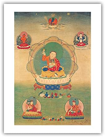 Yuthok Yontan Gonpo Genç-Tibet Doktor (Dört Tıbbi Tantra) - Vintage Tibet Thangka Budist Boyama-Prim Unryu Pirinç Kağıdı Sanat