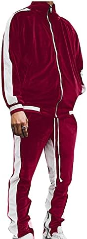 Koşu Sweatsuits Erkekler için 2 Parça Kıyafetler Kadife Eşofman Setleri Kadife Tam Zip Kazak & Sweatpants Suits