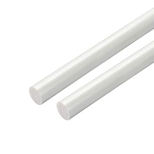 uxcell Plastik Yuvarlak Çubuk, 7/16 inç Dia 20 inç Uzunluk, beyaz FRP Fiberglas Yuvarlak Çubuk Mühendislik Plastik Bar 2 adet