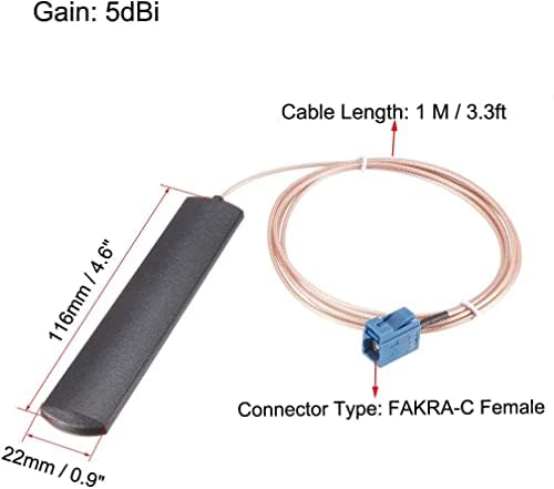 KFıdFran GSM GPRS WCDMA Yama Anten Yapıştırıcı Dağı 5dBi 824-960 / 1710-1990 MHz 3G FAKRA-C Dişi Konnektör RG178 Uzatma Kablosu