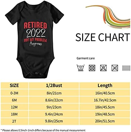 Emekli-2022-Değil-Benim-Sorun-Artık Bebek Bodysuits Bebek Giysileri 0-24months Sevimli Kısa Kollu Onesies Pamuk Siyah