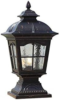 WQERLC çim ışıkları, açık lamba, su geçirmez sonrası ayağı ışık kare Vintage peyzaj sütun lamba, yükseklik: 57 cm