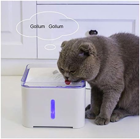 Kedi Su Çeşmesi, 2L Pet Su Sebili,LED ışık görüşlü Su Seviyesi Penceresi Su Eksikliği Olduğunda Otomatik Kapanma, Kediler Köpekler