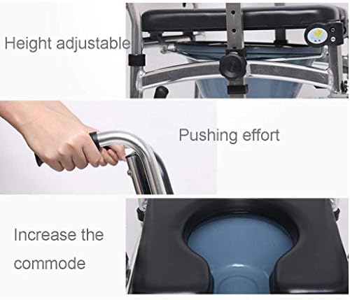 LZLYER Duş Sandalye Tuvalet Küvet Taşınabilir Mobil Tekerlekli Komodin Sandalye, Klozet Üzerinde, Obez Yetişkinler için Uygundur,