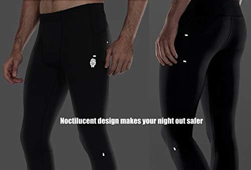 PİQİDİG Egzersiz Tayt Yoga Pantolon ile Cepler - Erkekler Atletik Sıkıştırma Pantolon Tayt