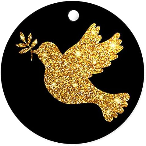 Noel Ağacı Seramik Süsleme, dekoratif Asılı Hatıra için Noel Ağacı Komik Tatil Dekorasyon Hediye, 3 İnç, barış Güvercini Siyah