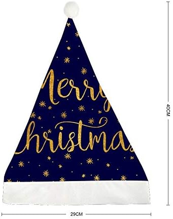 GORYJ Noel Şapka Kısa Peluş Noel Yıldız Arka Plan Yumuşak Rahat Santa Şapka Tatil Parti Elbise için Uygun 22.8x15. 7 inç