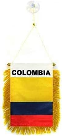 AZ BAYRAĞI Kolombiya Mini Afiş 6 x 4 - Kolombiyalı Flama 15x10 cm-Mini Afiş 4x6 inç Vantuz Askısı