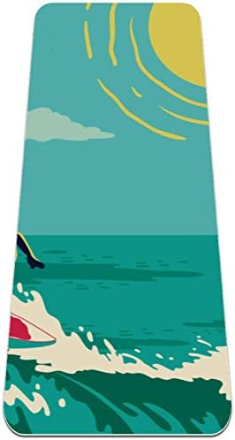 Sıebzeh Vintage Surf Beach Premium Kalın Yoga Mat Çevre Dostu Kauçuk Sağlık ve Fitness Her Türlü Egzersiz Yoga ve Pilates için