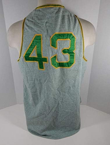 1969 Oakland Atletizm Bobby Hoffman 43 Oyunu Kullanılmış Yeşil Pazen 100 A P Kaldırıldı - Oyun Kullanılmış MLB Formaları