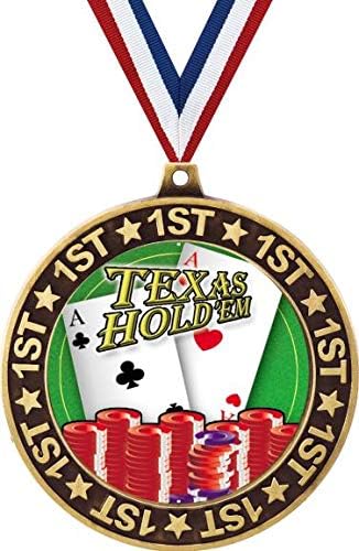 Poker 1. Sıra Çevre Madalyası Altın, 2.75 Texas Holdem Poker Ödülleri, Çocuk Oyun Kartları Trophy Madalya Ödülleri Başbakan