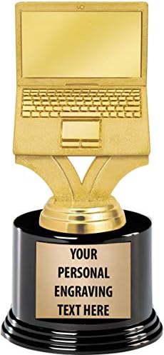 Taç Ödülleri Özel Gravürlü Bilgisayar Kupaları, 7.25 Kişiselleştirilmiş Altın Altın Bilgisayar Bilgisayar Ödülü Trophy Deluxe