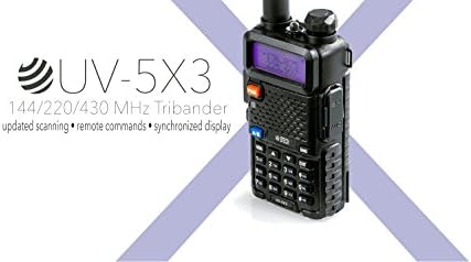 BTECH UV - 5X3 5 Watt Üç Bantlı Radyo : VHF, 1.25 M, UHF, Amatör (Jambon), Çift Bantlı Anten, 220 Anten, Kulaklık, Şarj Cihazı