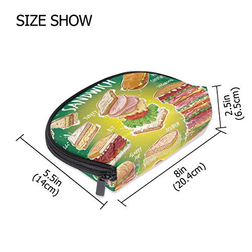 Makyaj çantası Sandviç Hamburger Karikatür Gıda kozmetik çantası Debriyaj