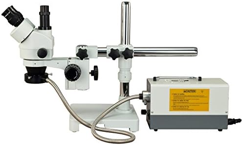 OMAX 3.5 X-90X Trinoküler Zoom tek Bar Boom standı Stereo mikroskop ile 150 W Fiberoptik ışık