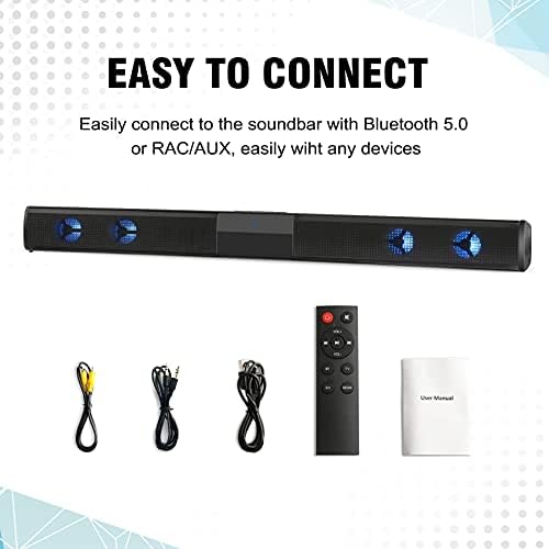 Tv için Soundbar, RGB ışıklı Coastacloud Bluetooth Hoparlör, Surround Sese sahip SoundBar Setleri, 22 inç Surround Ses Sistemi,