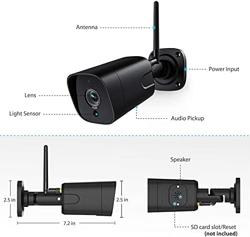 RONGXI Güvenlik Kameraları Kablosuz Açık Kapalı, 2 M/ P5MP Kablosuz İP Kamera Açık 1080 P AI İnsan Tespit Güvenlik Kamera İki