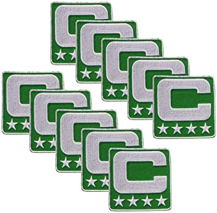 Yeşil Kaptan C Yama (10 Paket) Demir Forması Futbol, Beyzbol, Futbol, Hokey, Lakros, Basketbol