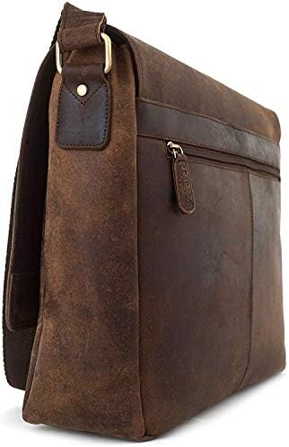 LEABAGS Oxford-askılı çanta Evrak Çantası laptop çantası 13 İnç Hakiki Deri