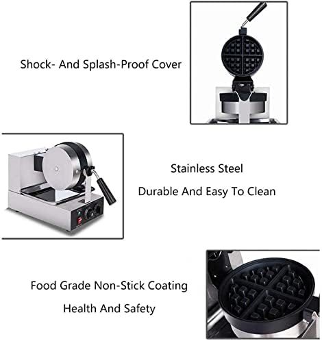 ASZX Ticari Waffle makinesi Demir Makinesi, 1000 W Paslanmaz Çelik Kalıp Yumurta Waffle makinesi, yapışmaz Kaplama Otomatik Çörekler
