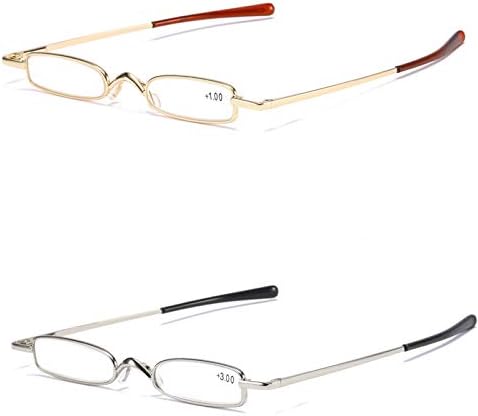 KoKoBin Mini okuma gözlüğü - 2 Pairs Ince Cep Okuyucular ile Bahar Menteşe Taşınabilir Kalem Klip Erkekler Kadınlar için, 2.50