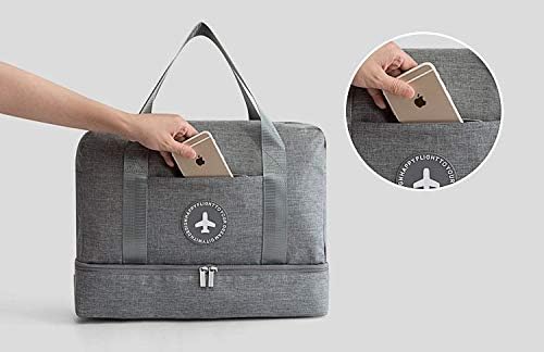 Cıcılın seyahat spor çantası Erkekler ve Kadınlar için, hafif Tuval Holdall Çanta Spor Moda spor çanta ile ayakkabı Bölmesi ve