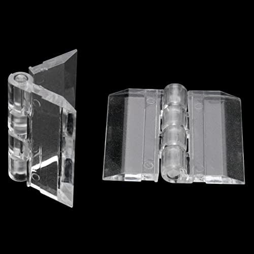 CHENJİN Plastik Menteşe 10 PCS 3. 3x3 cm/1. 3X1. 2 inç Şeffaf Akrilik Katlanır Menteşeler Şeffaf Pleksiglas Menteşe için Kutusu