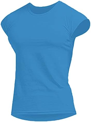 Yhjh erkek Ince Düz Renk Kısa Kollu Koşu Giyim Egzersiz Giyim Yaz Kas Spor T - Shirt Bluz Spor t-Shirt