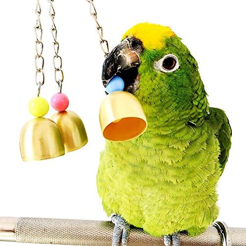 ÖTÜCÜ Papağan Salıncak Oyuncaklar-Papağan Metal Bells Ses Güvercin Parakeet Salıncak Kafes Kuşlar Zincirler Asılı Oyuncaklar