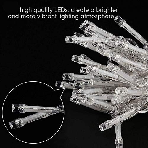 LIUPENGWEI LED dize ışıkları, 100 LED fiş peri ışıkları 10 m 8 modları gümüş tel ışıkları kısılabilir su geçirmez dize ışıkları