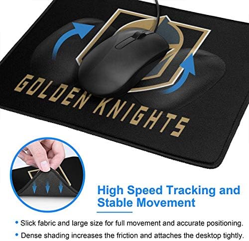 ViviHomeD Vegas Altın Siyah Taban Süper Kalın Kaymaz Kilit Kenar Rahat Mouse Pad Ofis Oyunları için PC, Vb