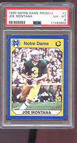 1990 Notre Dame Mücadele İrlandalı PROMO Collegiate Koleksiyonu 3 Joe Montana Dereceli Futbol Kartı PSA 8