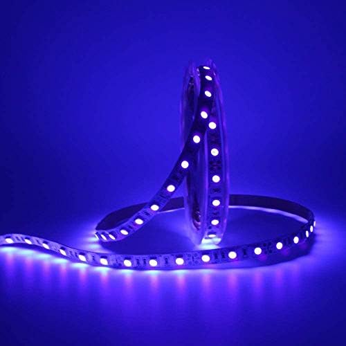 UV/ultraviyole LED şerit ışık mor SMD 5050 16.4 FT / 5M 300 LED 12V LED ışık kapalı parti, vücut boyası, düğün için