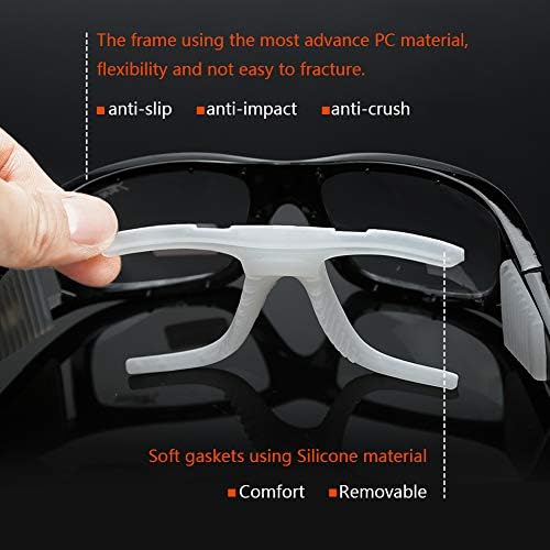 PELLOR Güvenlik Gözlükleri Spor Gözlük Koruyucu Gözlük Antifog Lens Değiştirilebilir