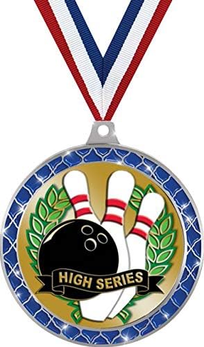 Bowling Mavi Kafes Madalya Gümüş, 2.5 Bowling Yüksek Serisi Ödülleri, Çocuklar Bowling Topu Trophy Madalya Ödülleri Başbakan