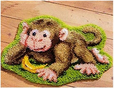 SxLıngerıe Mandalı Kanca Halı Kiti DIY Nakış Seti Baskılı Model Hayvan Desen El Sanatları Crocheting Halı Çocuklar Yetişkin Ev