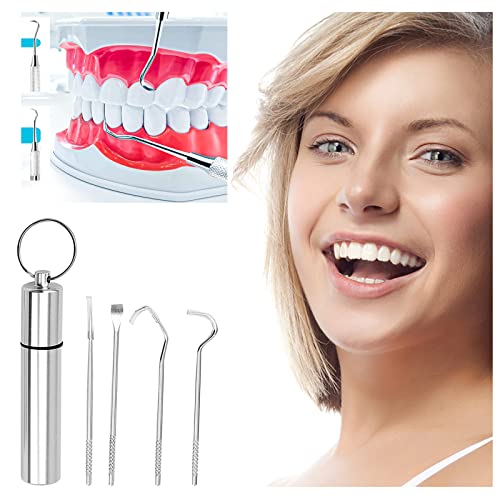 Tthxqıng Profesyonel Diş Araçları Kiti, Diş Temizleme Ağız Bakım Seti Diş bakımı Diş temizleme 4 adet Paslanmaz Çelik Diş Hijyeni
