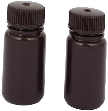 X-DREE 2 Adet 50 ml Plastik Geniş Ağız Kimyasal Laboratuvar Reaktif Şişesi Örnek Şişe Kahverengi (Bottiglia başına campioni di