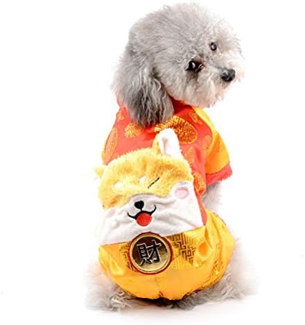 Zunea Yastıklı Küçük Köpek Kedi Çince Geleneksel Tang Kostümleri, Yavru Kış Tulum Kalın Klasik Pet Yeni Yıl Tatil Suit Antik
