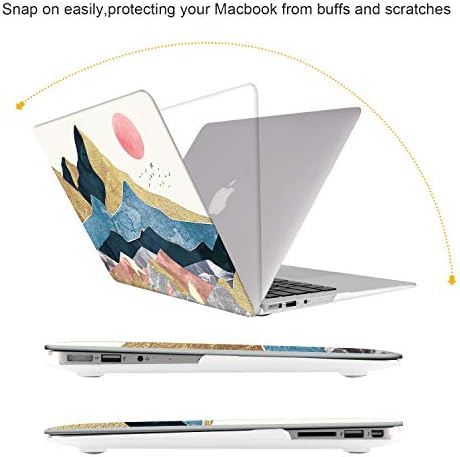 iCasso MacBook Air 13 İnç Kılıf Dayanıklı Kauçuk Kaplı Plastik Kapak için MacBook Air 13 İnç Model A1369/A1466 Klavye Kapaklı-Soyut