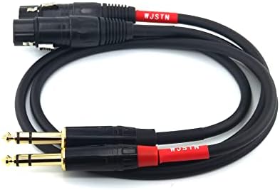 WJSTN XLR 1/4 TRS Kablosu 6.35 mm Çift Kanal 3-pin XLR (Kadın), XLR 1/4 Stereo Dengeli Mikrofon Stereo Dengesiz Ses Dönüştürücü
