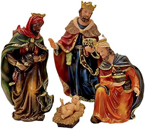 Geleneksel Doğum Seti, 9 inç ve 12 Parçalı Sahne. Bebek İsa Yemlikten Çıkarılabilir/ Nacimiento Navideño de 12 piezas y 9 pulgadas.