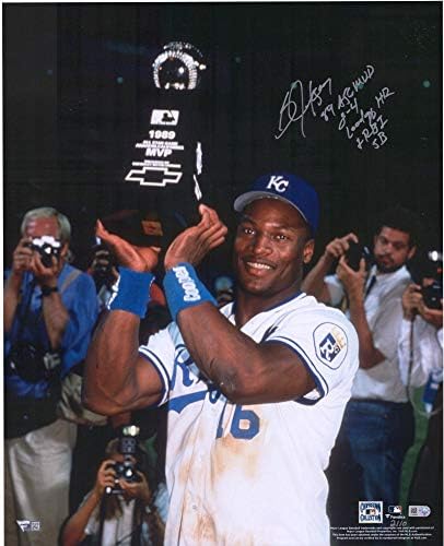 Bo Jackson Kansas City Royals İmzalı 16 x 20 1989 Çoklu Yazıtlı All-Star Oyun Fotoğrafı - SM Özel Sınırlı Sayıda 10 İmzalı MLB