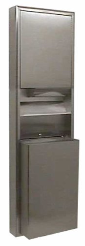 Bobrick 3949 ClassicSeries Paslanmaz Çelik Yüzeye Monte Dönüştürülebilir Kağıt Havlu Dispenseri / Atık Haznesi, Saten Kaplama,