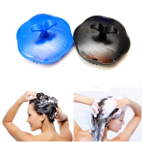 LUXXII (2 Paket) Saç Derisi Masajı Şampuan Fırça Masajı (Mavi, Siyah)